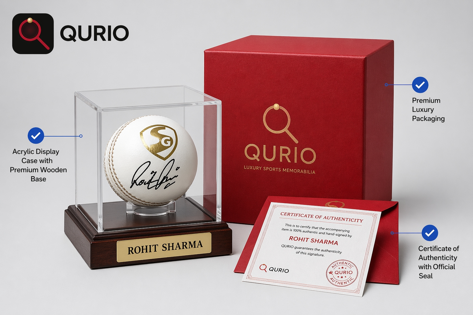 Rohit Sharma Signed White Ball