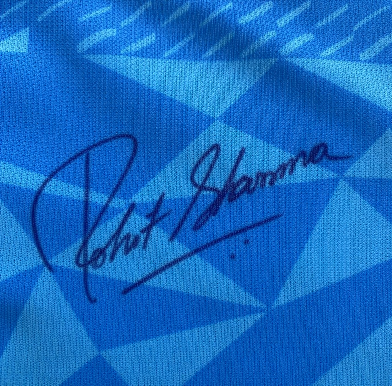 Rohit Sharma Match-Worn India Jersey detail 2